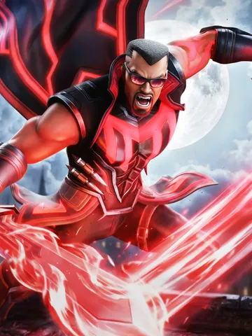 Blade character render — MARVEL Strike Force